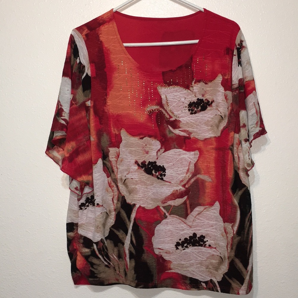 Women's blouse with gold accents